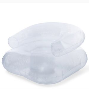 3 inflatable chair + ottoman - clear Y2K